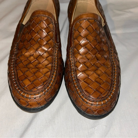 Bragano Other - Bragano Italy Brown Leather Woven Loafers